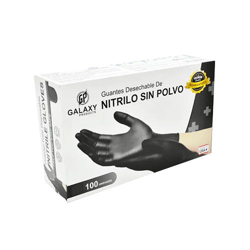 [PIGESP67700] Guante de Nitrilo Negro Mediano c/100