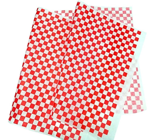 Papel Antigrasa Cuadriculado Rojo 30x30 - c/250