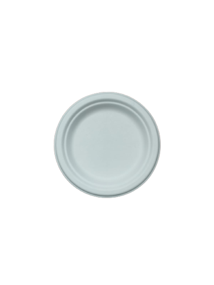 Plato Biodegradable Redondo 6" Liso (de fibra de papel) c/50
