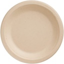 Plato Biodegradable Kraft Redondo 9" Liso (de fibra de papel) c/50