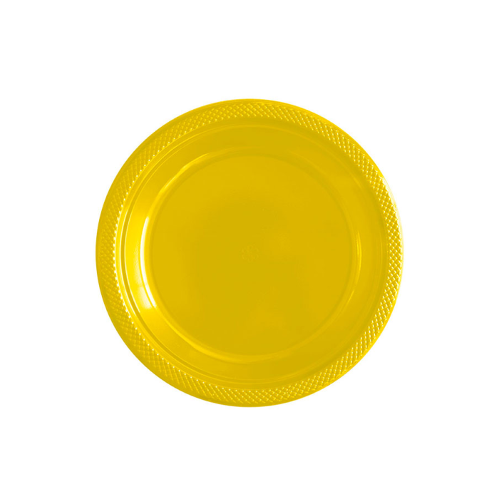 Plato Plástico Amarillo Brillante #9 c/20 - Amscan