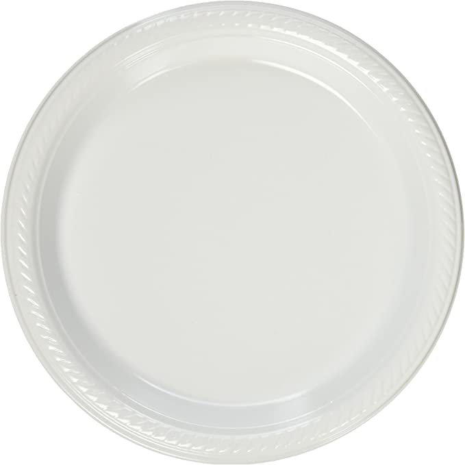 Plato Plástico Blanco #7 c/20 - Amscan
