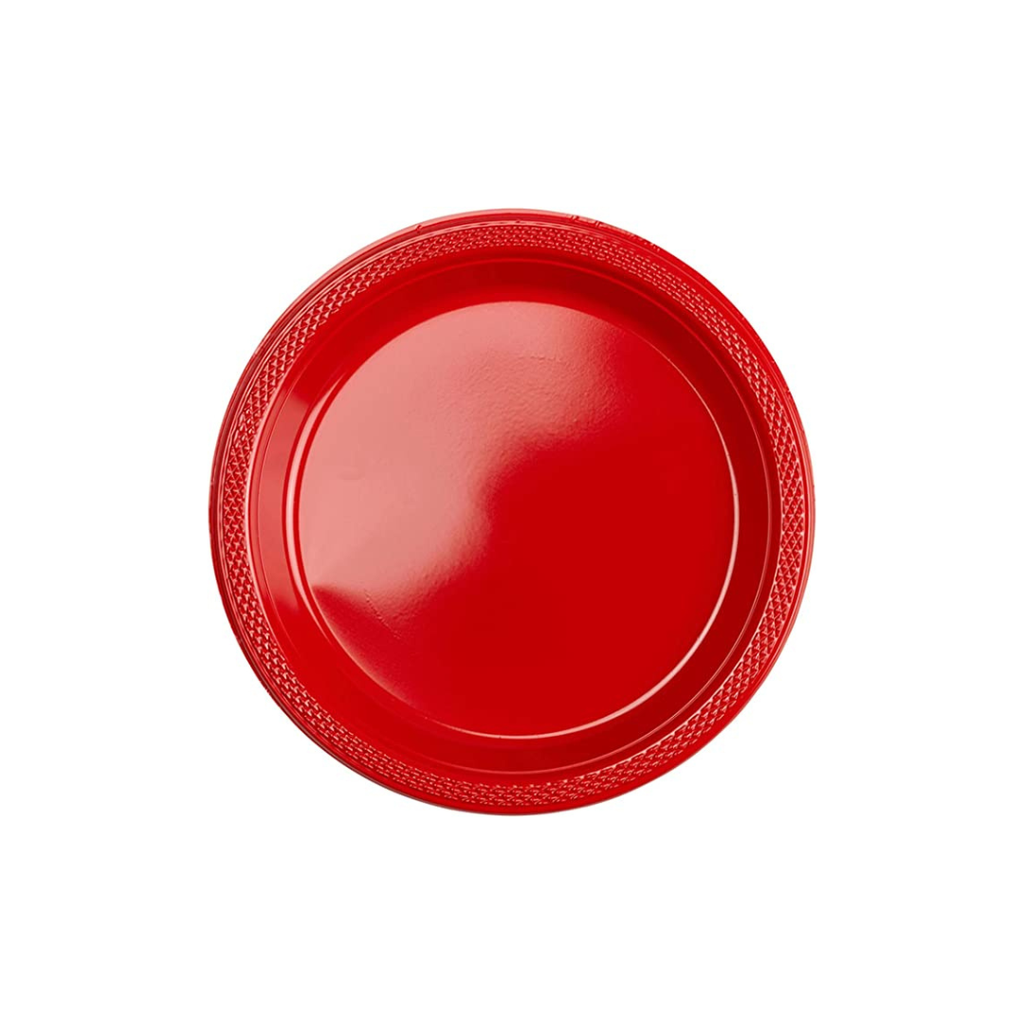 Plato Plástico Rojo #7 c/20 - Amscan