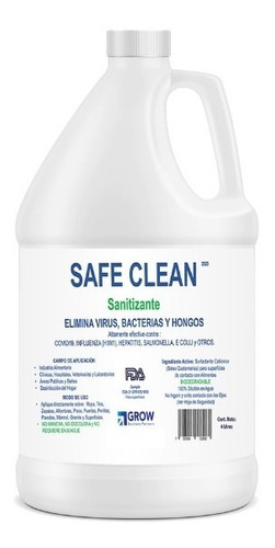 Sanitizante Líquido Listo para Usarse Safe Clean Galón