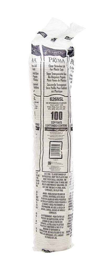 [626NSL] Tapa PET para Vaso de 16, 20 y 24oz No requiere Popote c/100