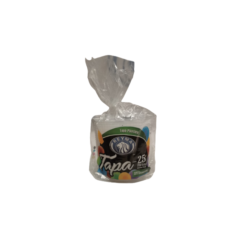 [TAP32EUCP] Tapa Plástica para Vaso 32EU c/perforación c/25