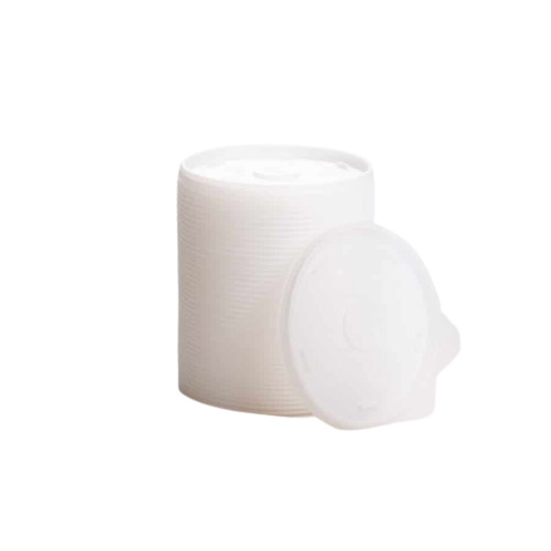 [32SL] Tapa Plástica Traslucida para Envase Térmico c/perforación c/100