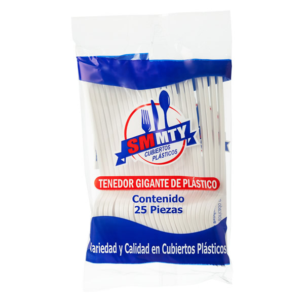 Tenedor Gigante Blanco c/25