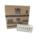 Toalla Interdoblada Blanca Royal Blue x Caja c/20 paquetes (cada pte c/100)