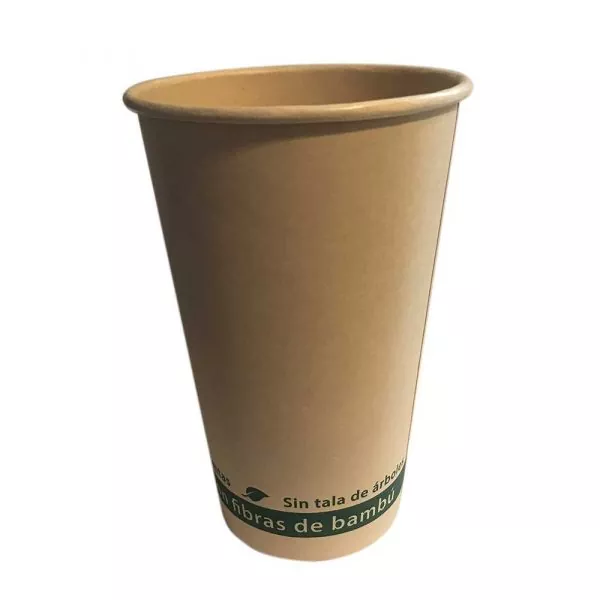 Vaso Biodegradable Cafe de Bambú 16oz (Bebida Caliente) Pte c/50