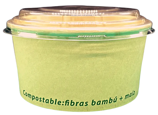 [TTZ-01] Tapa PET para Contenedor Bio Bambú Redondo 35oz Pte c/25