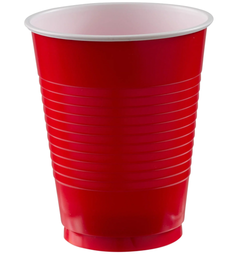 [VPR18OZ] Vaso Plástico Amscan Rojo de 18oz c/25