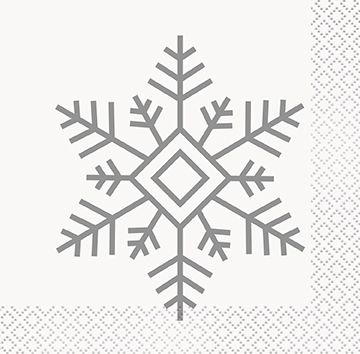 [77121] Servilleta Navidad Coctel Copo de Nieve c/16