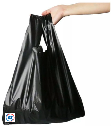 [CAETCR02] Bolsa Camiseta Ecológica Negra AT Jumbo c/1kg.