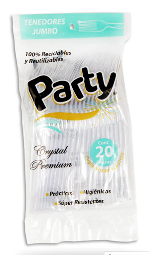 [1307001] Tenedor Jumbo Chinet Cristal c/20