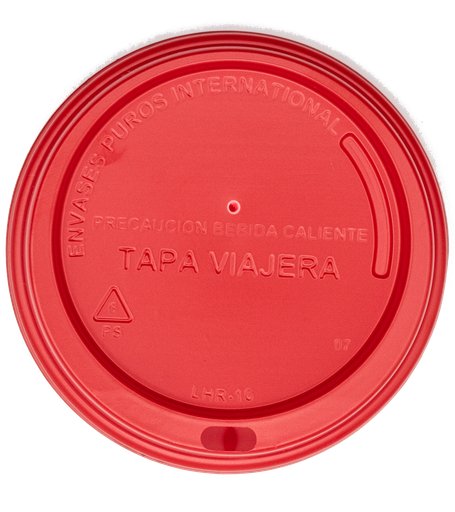 [LHRDSC-16R] Tapa Roja IP para Vaso Carton de 12 y 16oz c/50 