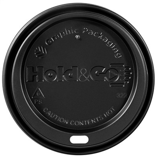 [LHDDB-16] Tapa Negra IP Hold & Go para Vaso Carton de 12 y 16oz c/100