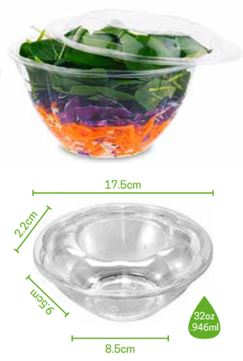 [MC32E] Ensaladera Transparente 32oz con Tapa MCC pte c/50 Juegos