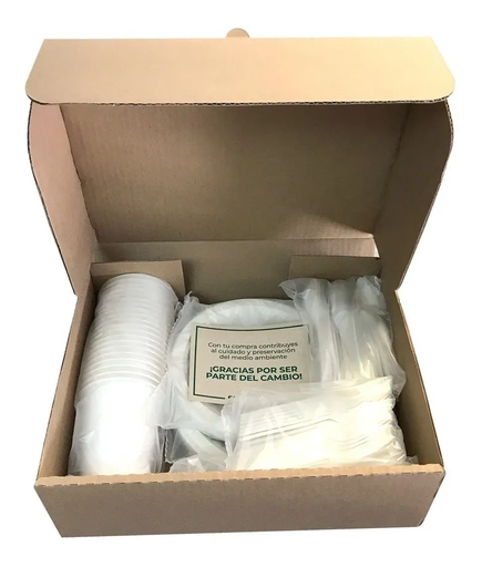[KIWIPACK-F20] Abastopack Biodegradable Kit de Fécula de Maíz para 20 personas