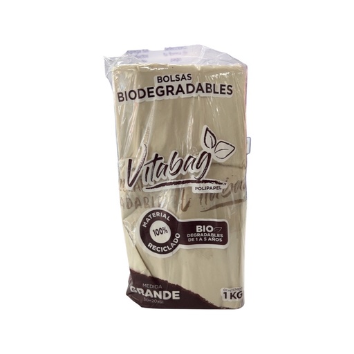 [PT03003] Bolsa Camiseta Biodegradable Color Kraft Grande #3 "1kg." c/80 piezas