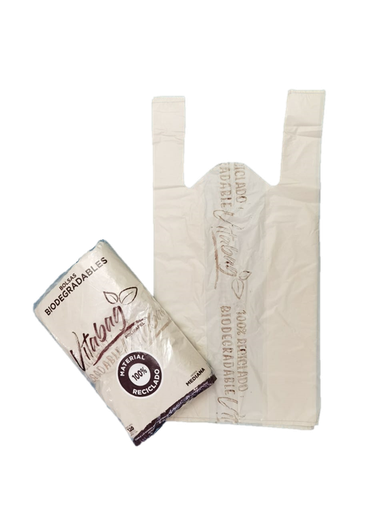 [PT03002] Bolsa Camiseta Biodegradable Color Kraft Mediana #2 "1kg." c/120 piezas