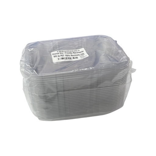 Charola Eco-Friendly Rectangular 855 de PET 100% Reciclado c/25