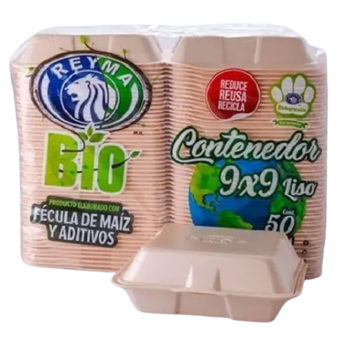 [CN9X9L4PBIO] Contenedor Bio 9x9 Liso Reyma c/50