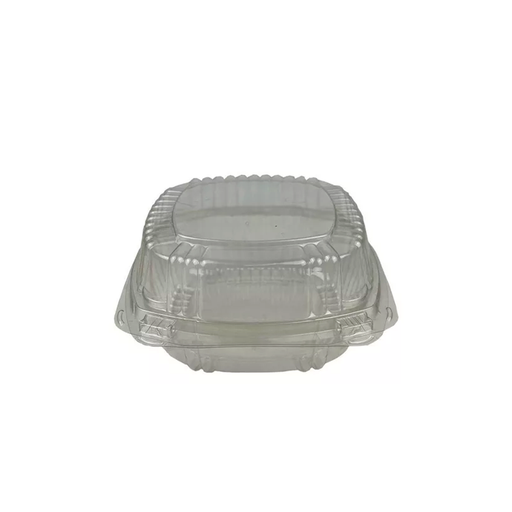 [1414B] Domo Tipo Almeja Transparente 14x14 4.5cm Bajo c/10