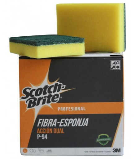 [3008] Fibra Verde con Esponja - Scotch Brite 3M