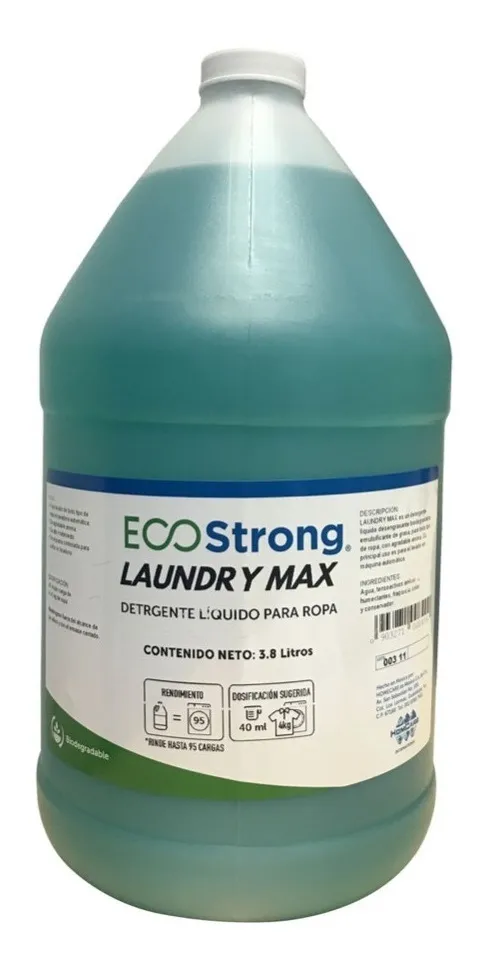 [LHEG] Laundry Max HE - Detergente Líquido Desengrasante Ropa y Telas "3.8 lts."