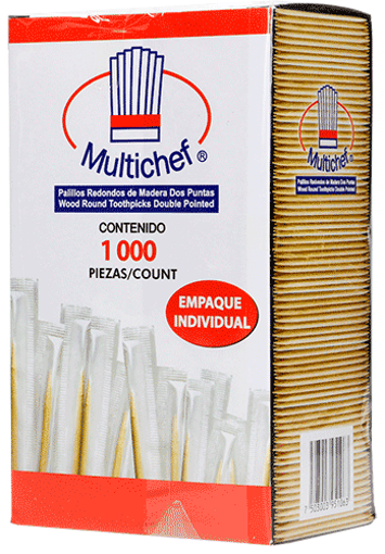 [AL021] Palillo Dental de Madera Estuchado Multichef c/1000