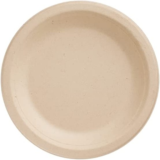 [50.P9] Plato Biodegradable Kraft Redondo 9" Liso (de fibra de papel) c/50
