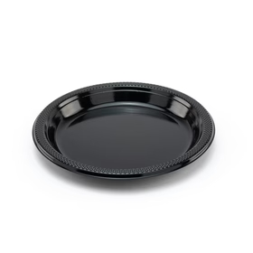 Plato Plástico Negro #9 c/20 - Amscan