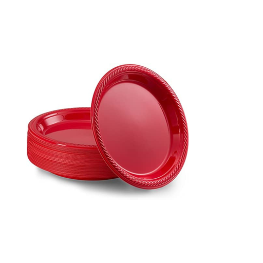 Plato Plástico Rojo #9 c/20 - Amscan