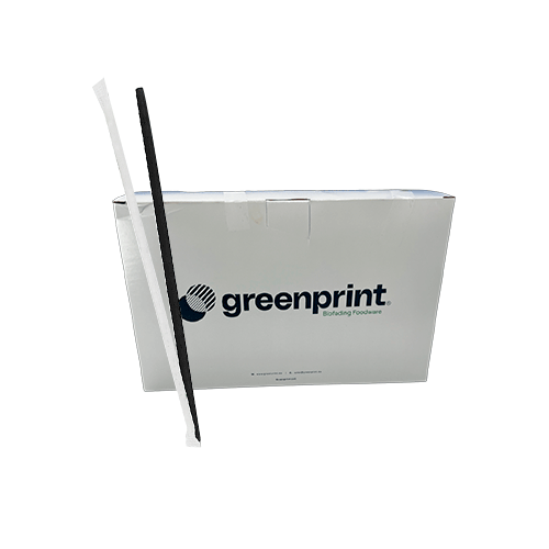 [SBA21W] Popote Biodegradable Negro Estuchado de Agave 21cm c/2,000