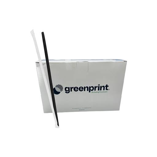 [POPBIO26] Popote Biodegradable Negro Estuchado de Agave 26cm c/2,000